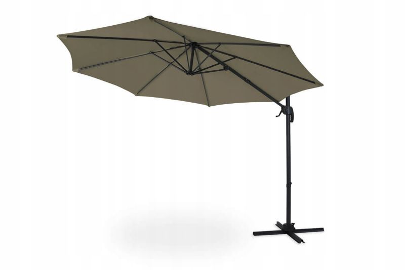 Parasol Ogrodowy Focus Garden Składany z Masztem Bocznym Havana Taupe 3m Wzmacniany 1 Szt