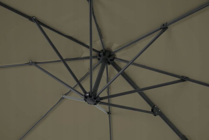 Parasol Ogrodowy Focus Garden Składany z Masztem Bocznym Havana Taupe 3m Wzmacniany 1 Szt