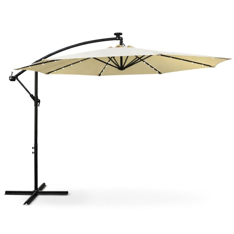 Parasol ogrodowy Milin beżowy z oświetleniem LED waga 12,7 kg wymiary 300x300x245 cm 1 szt.