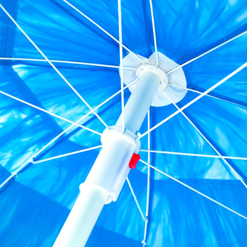 Parasol Ogrodowy Plażowy Zolta Hawajski Uv 160 Cm Składany Niebieski 1 Szt.