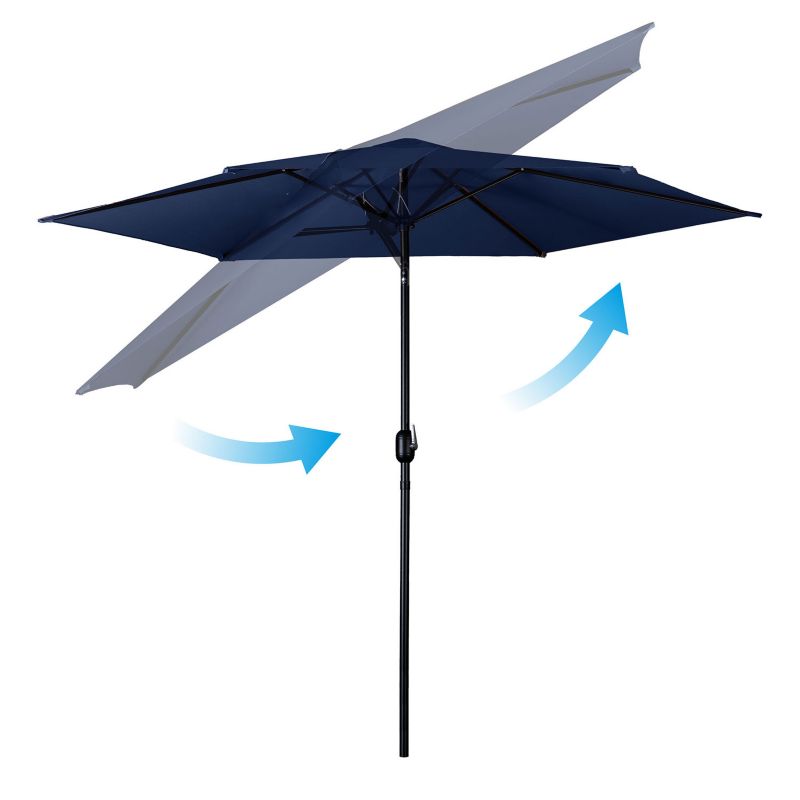 Parasol ogrodowy Plonos balkonowy 300cm regulowany składany + pokrowiec granatowy 1 szt.