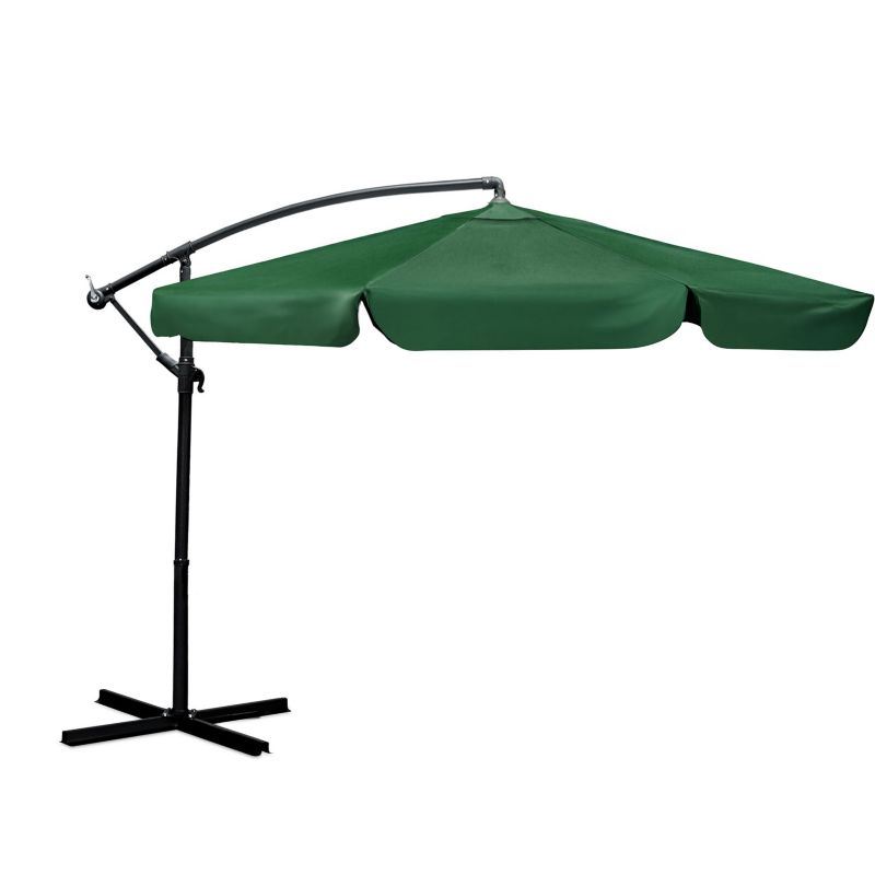 Parasol ogrodowy Plonos składany z wysięgnikiem 350cm 6 segmentów + pokrowiec zielony 1szt.
