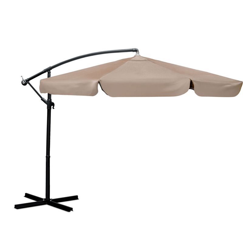 Parasol ogrodowy Plonos składany z wysięgnikiem 350cm 8 segmentów + pokrowiec beżowy 1szt.