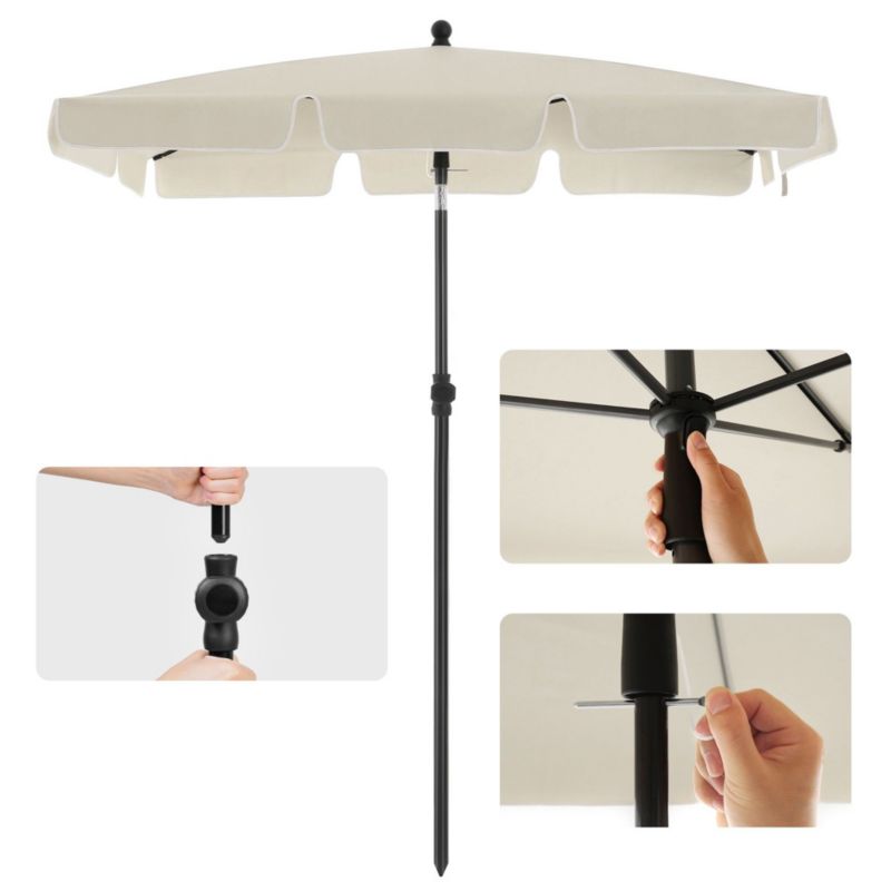 Parasol ogrodowy Songmics 200 x 125 cm beżowy 1 szt.
