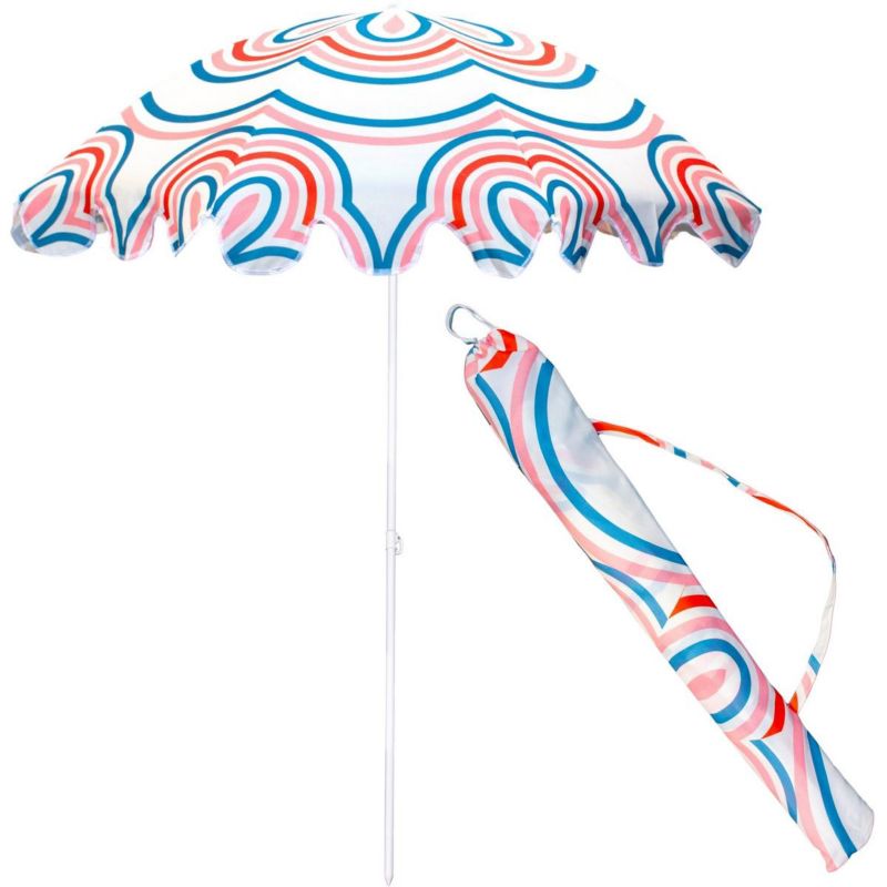 Parasol  Progarden plażowo ogrodowy 160cm pasek niebiesko różowy  1szt.