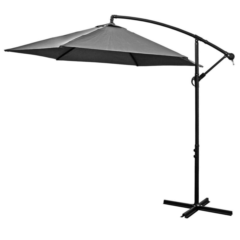Parasol Saska Garden ogrodowy 300cm składany na wysięgniku szary antracyt 1szt