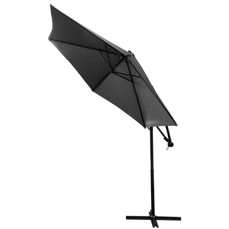 Parasol Saska Garden ogrodowy 300cm składany na wysięgniku szary antracyt 1szt