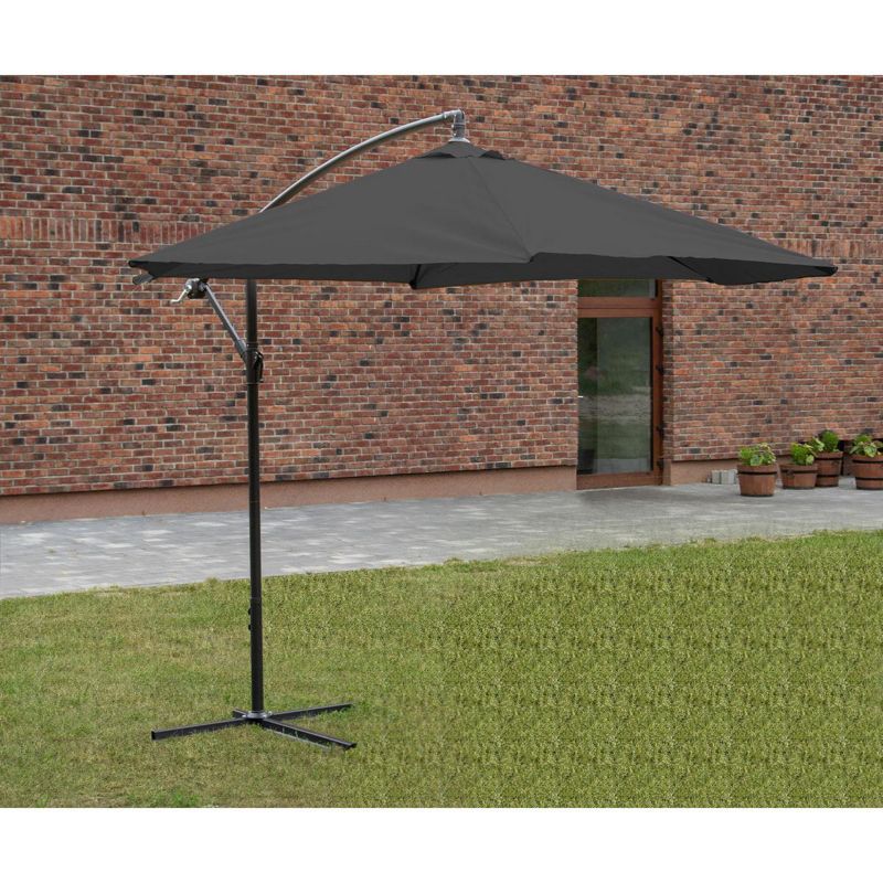 Parasol Saska Garden ogrodowy 300cm składany na wysięgniku szary antracyt 1szt