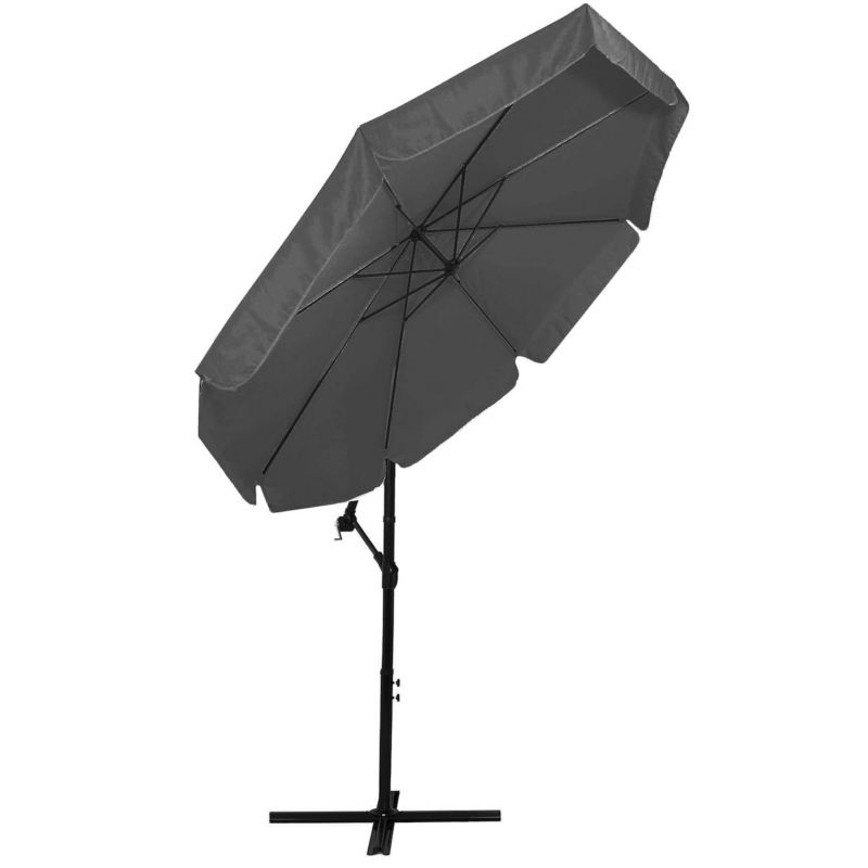 Parasol tarasowy z regulacją kąta nachylenia Springos 350 cm na wysięgniku do ogrodu, na balkon, grafitowy 1 szt.