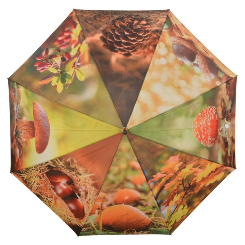 Parasolka Esschert Design jesienny nadruk drewniany uchwyt 120 cm wys. 96 cm 1 szt.