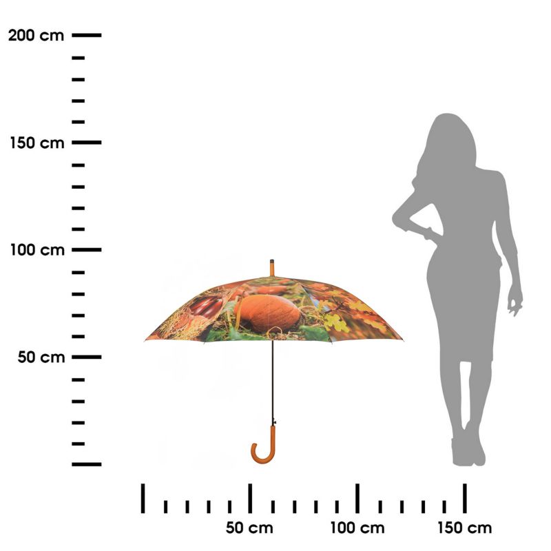 Parasolka Esschert Design jesienny nadruk drewniany uchwyt 120 cm wys. 96 cm 1 szt.