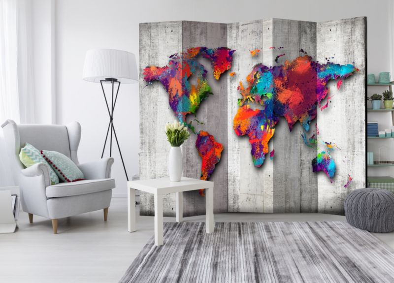 Parawan akustyczny Artgeist Mapy 225x172 cm Mapy 1 szt