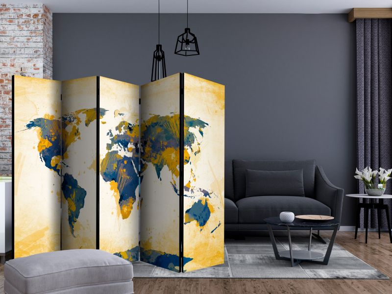 Parawan akustyczny Artgeist Mapy 225x172 cm Mapy 1 szt