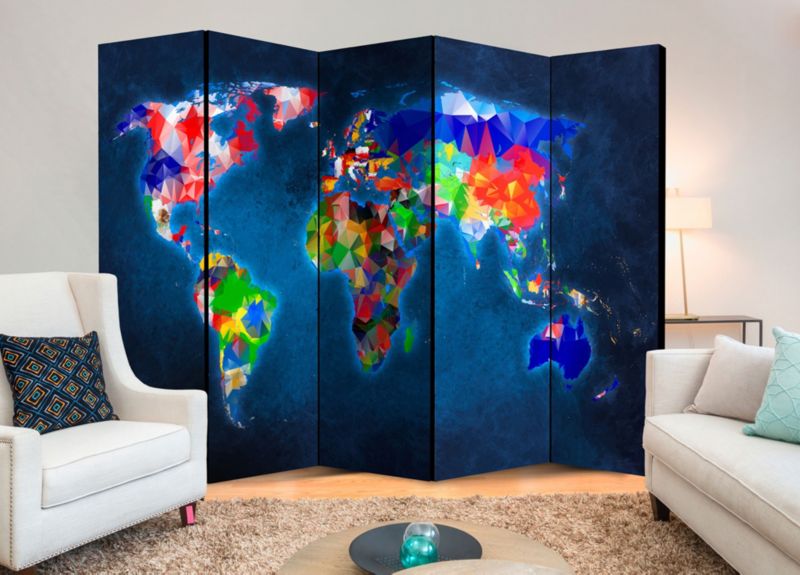 Parawan akustyczny Artgeist Mapy 225x172 cm Mapy 1 szt