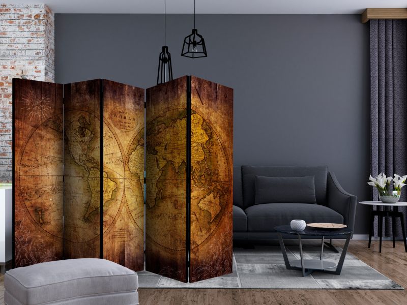Parawan akustyczny Artgeist Mapy 225x172 cm Mapy 1 szt