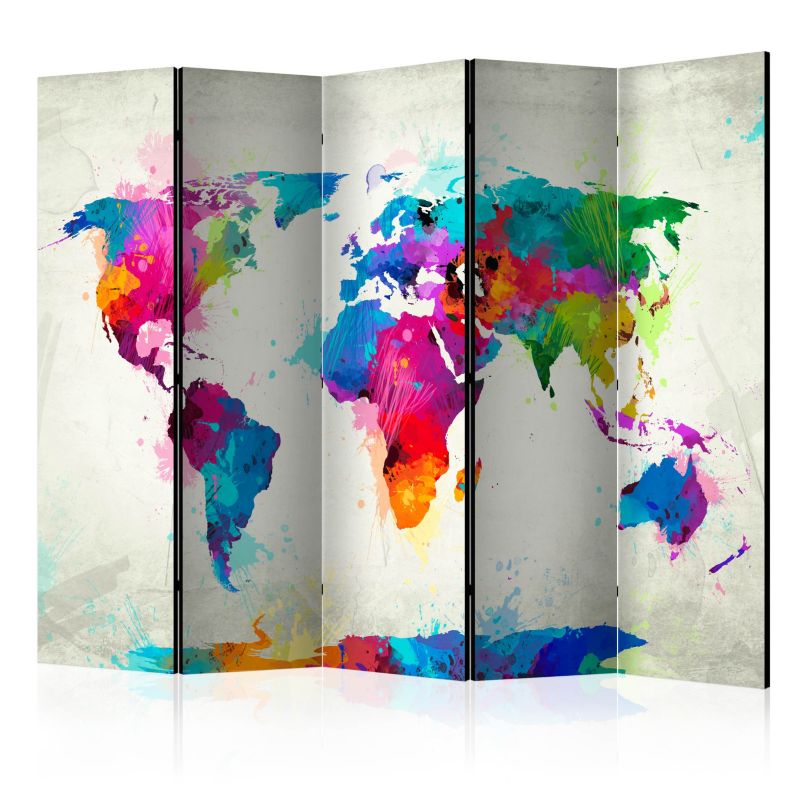 Parawan akustyczny Artgeist Mapy 225x172 cm Mapy 1 szt
