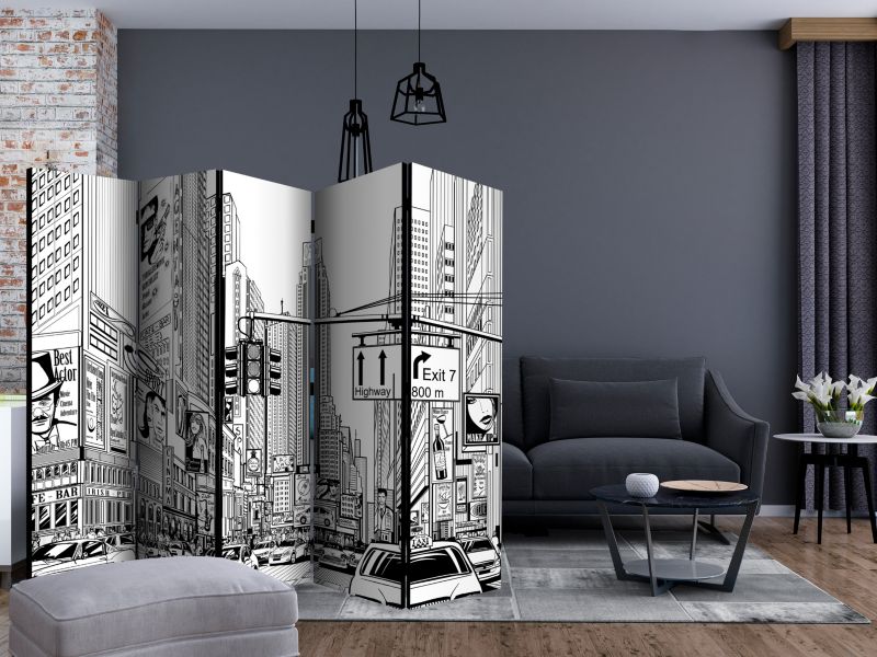 Parawan akustyczny Artgeist Miasta 225x172 cm Miasta 1 szt