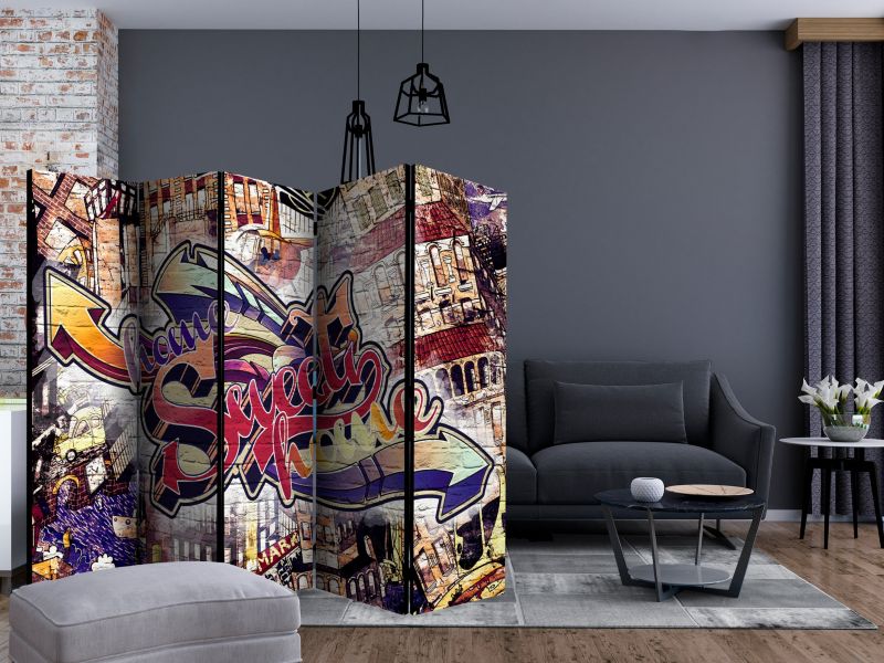 Parawan akustyczny Artgeist Street art 225x172 cm Street art 1 szt