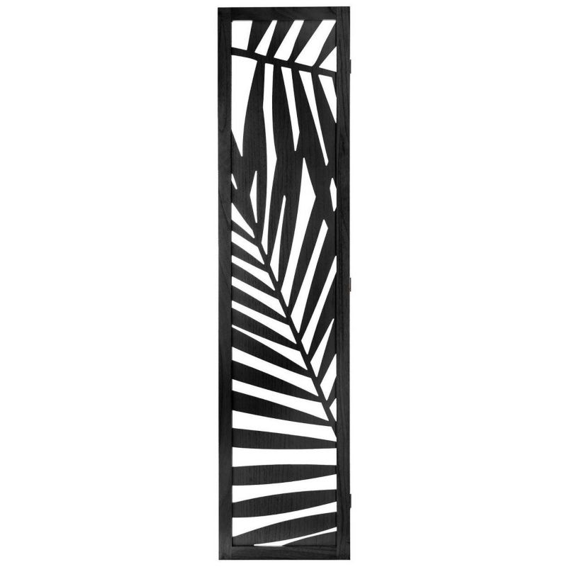 Parawan drewniany Black Leafs Atmosphera czarny 170 x 120 cm 1 szt.