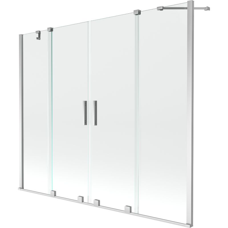 Parawan dwuskrzydłowy Mexen Velar chrom transparent 190x150 cm 1 szt.