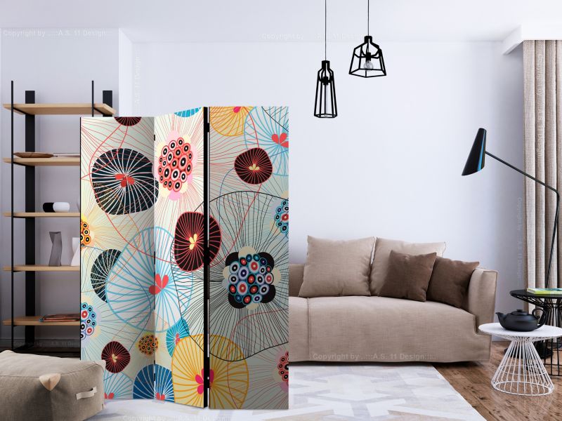 Parawan dwustronny Artgeist Kwiaty 135x172 cm Kwiaty 1 szt