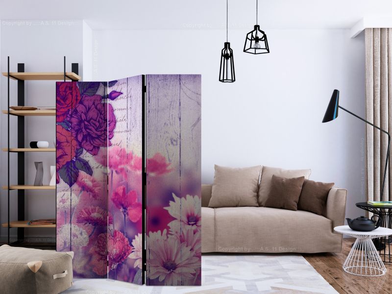 Parawan dwustronny Artgeist Kwiaty 135x172 cm Kwiaty 1 szt