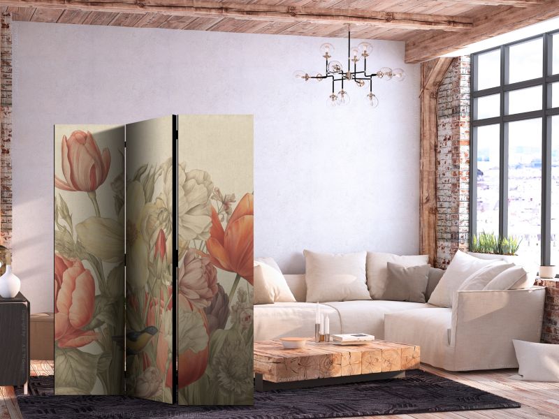 Parawan dwustronny Artgeist Kwiaty 135x172 cm Kwiaty 1 szt