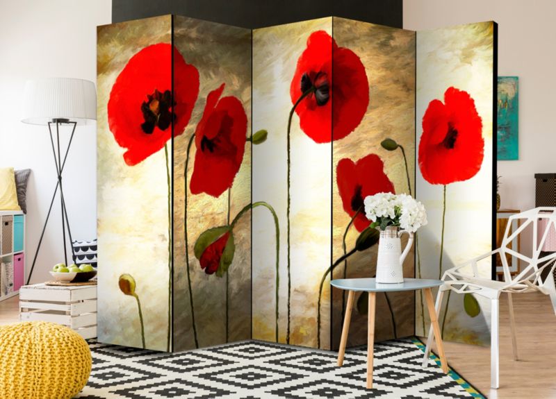 Parawan dwustronny Artgeist Kwiaty 225x172 cm Kwiaty 1 szt