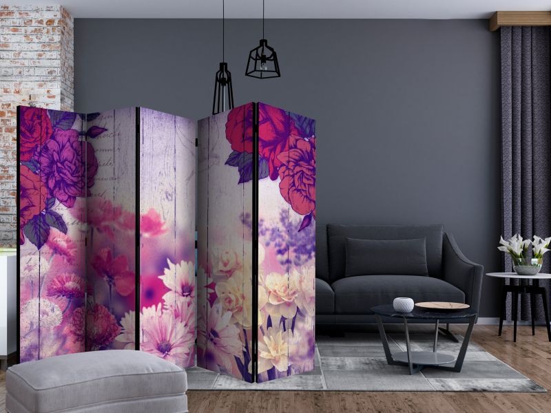 Parawan dwustronny Artgeist Kwiaty 225x172 cm Kwiaty 1 szt