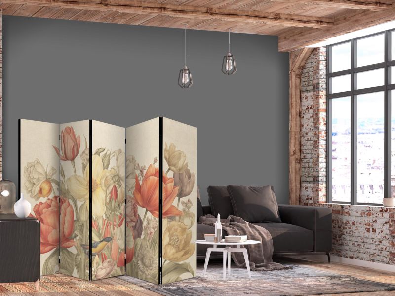 Parawan dwustronny Artgeist Kwiaty 225x172 cm Kwiaty 1 szt