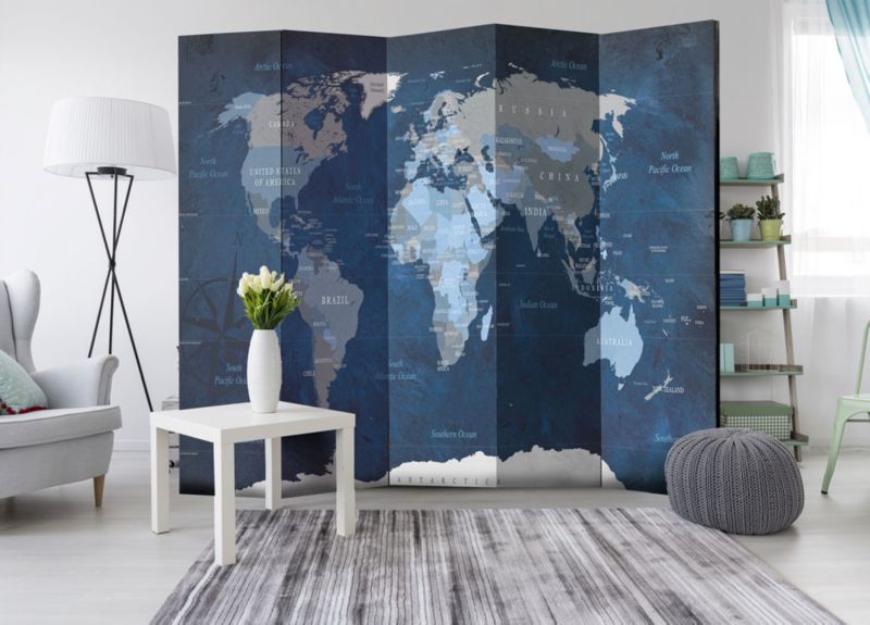 Parawan dwustronny Artgeist Mapy 225x172 cm Mapy 1 szt