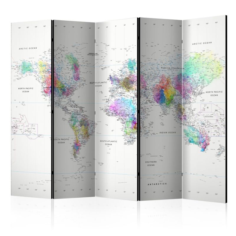 Parawan dwustronny Artgeist Mapy 225x172 cm Mapy 1 szt