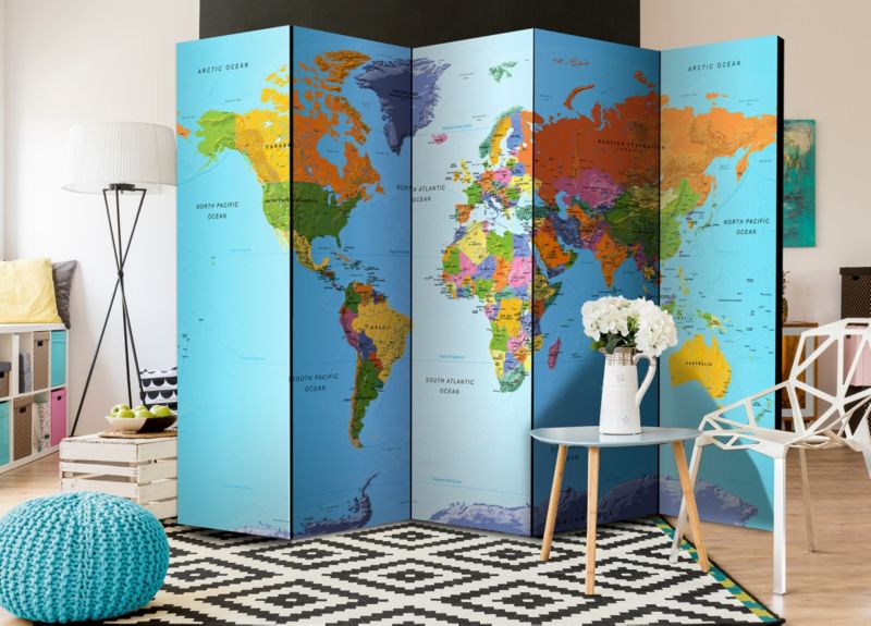 Parawan dwustronny Artgeist Mapy 225x172 cm Mapy 1 szt