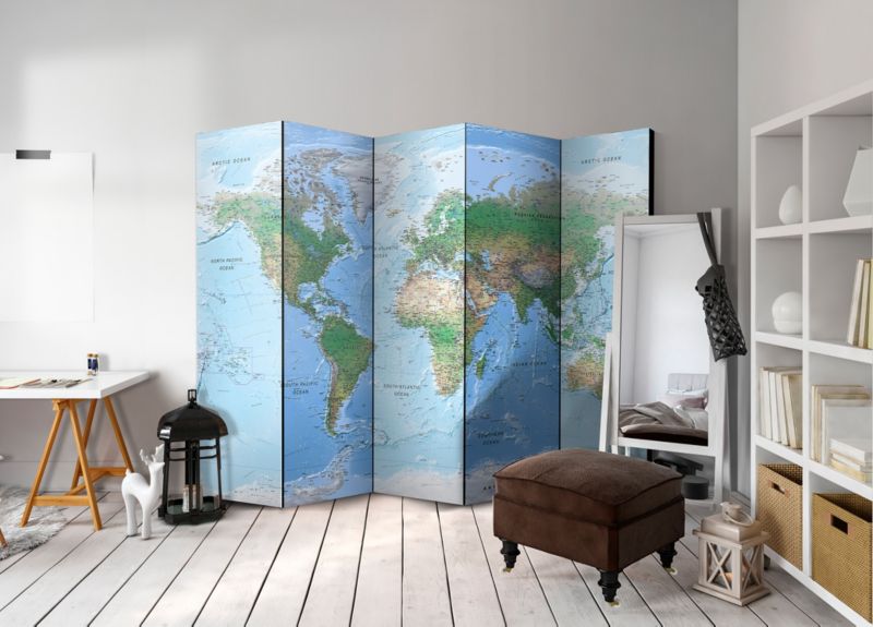 Parawan dwustronny Artgeist Mapy 225x172 cm Mapy 1 szt