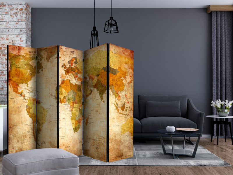 Parawan dwustronny Artgeist Mapy 225x172 cm Mapy 1 szt