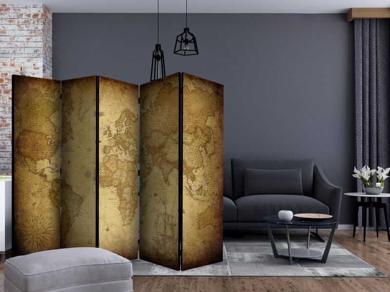 Parawan dwustronny Artgeist Mapy 225x172 cm Mapy 1 szt