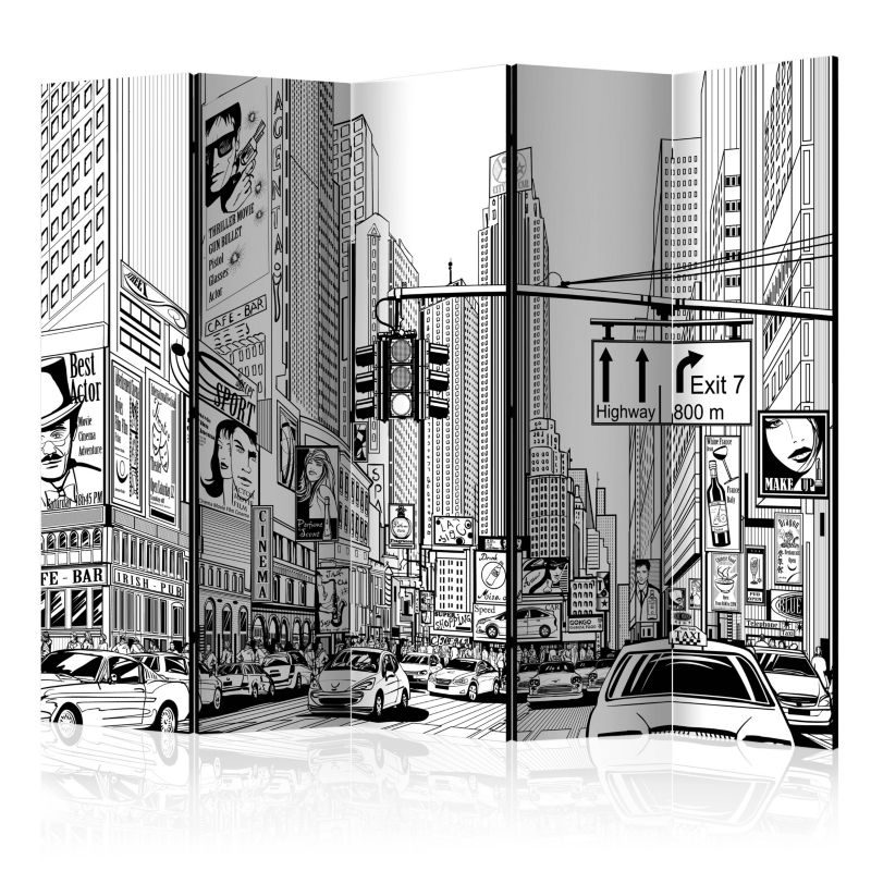 Parawan dwustronny Artgeist Miasta 225x172 cm Miasta 1 szt