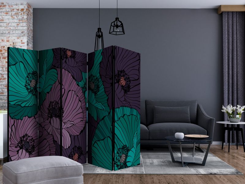 Parawan jednostronny Artgeist Kwiaty 225x172 cm Kwiaty 1 szt