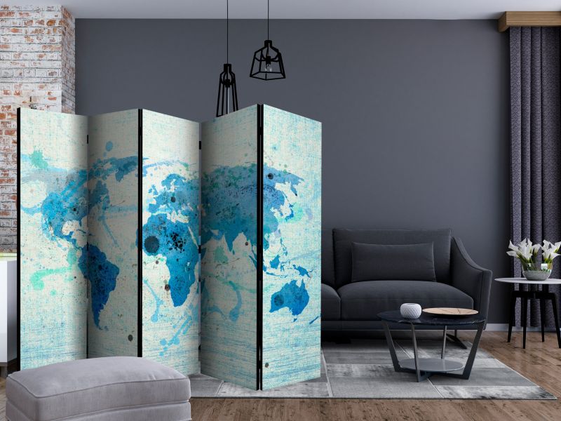 Parawan jednostronny Artgeist Mapy 225x172 cm Mapy 1 szt