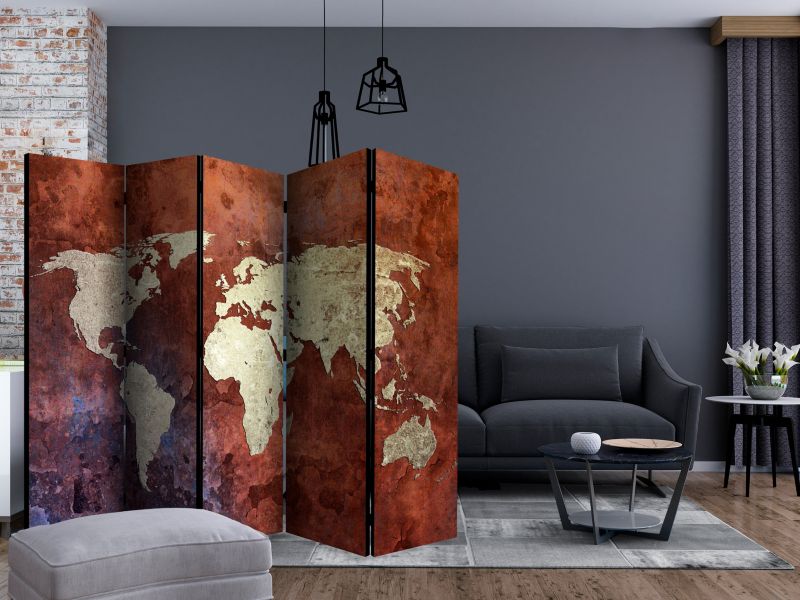 Parawan jednostronny Artgeist Mapy 225x172 cm Mapy 1 szt