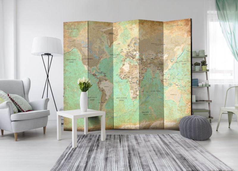 Parawan jednostronny Artgeist Mapy 225x172 cm Mapy 1 szt