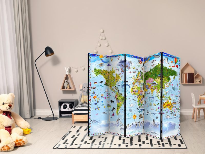 Parawan jednostronny Artgeist Mapy 225x172 cm Mapy 1 szt