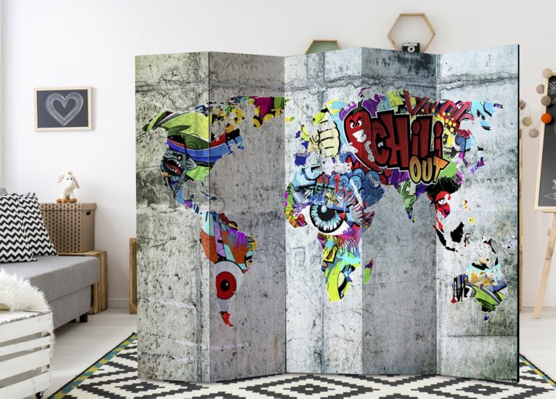 Parawan jednostronny Artgeist Mapy 225x172 cm Mapy 1 szt