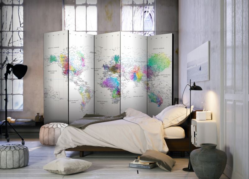 Parawan jednostronny Artgeist Mapy 225x172 cm Mapy 1 szt