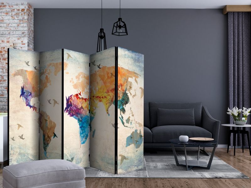 Parawan jednostronny Artgeist Mapy 225x172 cm Mapy 1 szt