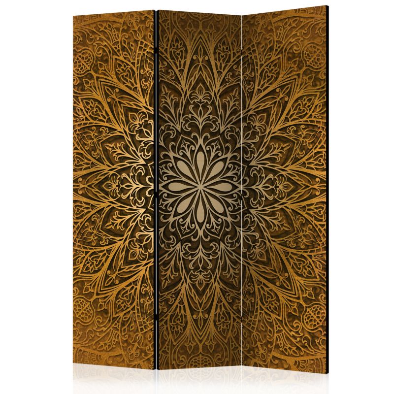 Parawan Muralo Akustyczny Brązowo-Złote Ornamenty Ekskluzywne Wzory  135x172 cm 1 szt.