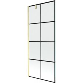 Parawan nawannowy 1-skrzydłowy Mexen Next czarny wzór/złoty szczotkowany 80x150 cm 1 szt.