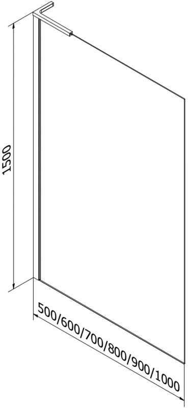Parawan nawannowy 1-skrzydłowy Mexen Next L transparent 80x150 cm 1 szt.