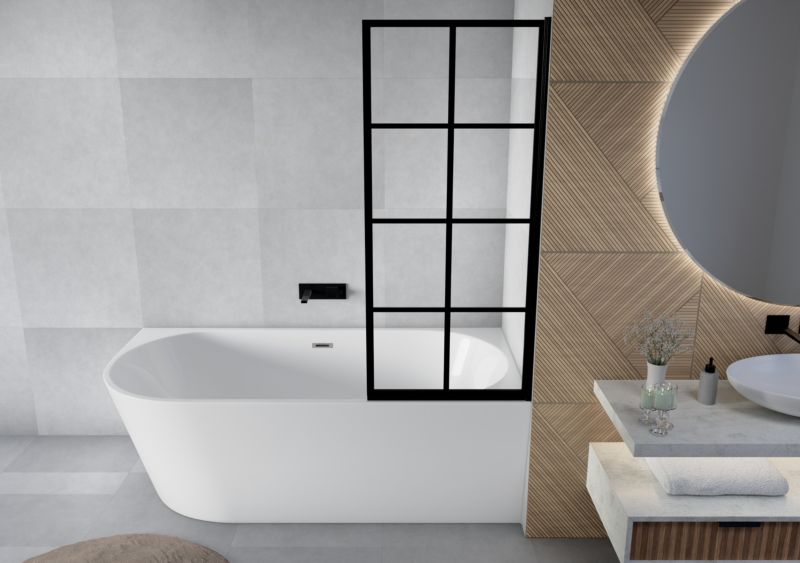 Parawan nawannowy 140x80 składany THIRA SEVANTE czarny 1 szt.