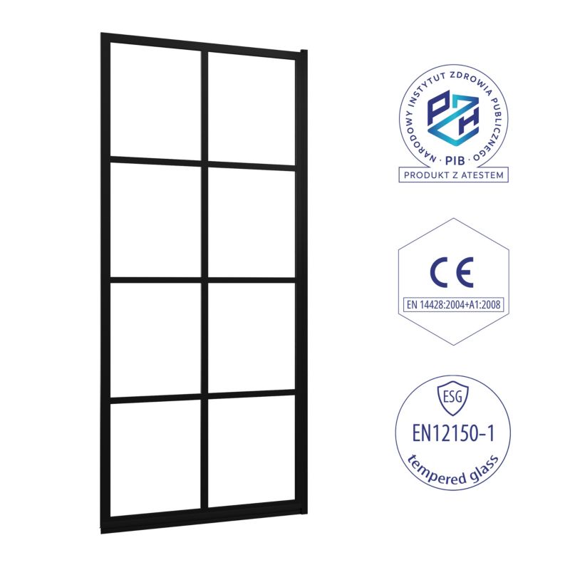 Parawan nawannowy 140x80 składany THIRA SEVANTE czarny 1 szt.